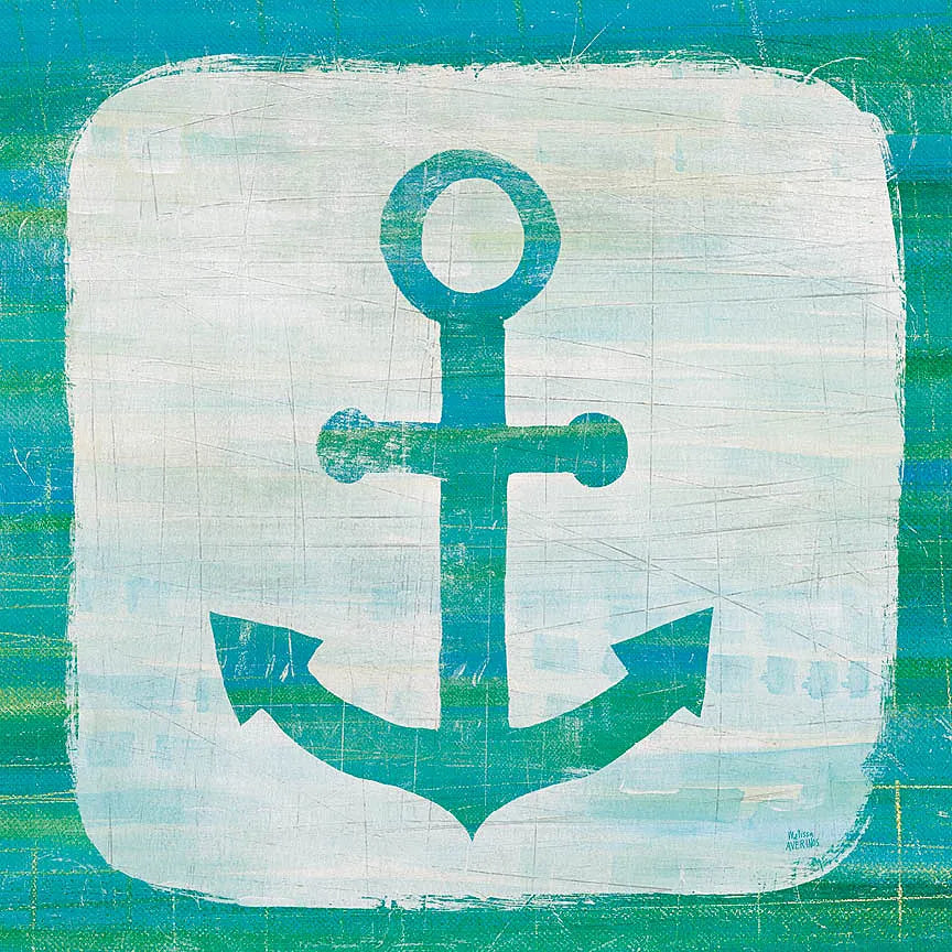 Ahoy III Blue Green by Melissa Averinos. SKU 27275a. Archival Giclee Fine art print for wall decor.