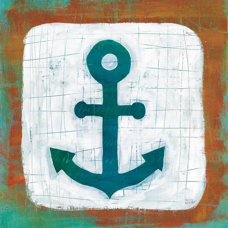 Ahoy III Red Blue by Melissa Averinos. SKU 27696a. Archival Giclee Fine art print for wall decor.