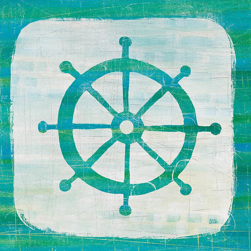 Ahoy IV Blue Green by Melissa Averinos. SKU 27276a. Archival Giclee Fine art print for wall decor.