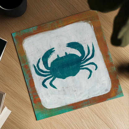 Ahoy V Red Blue by Melissa Averinos. Shown as a detailed flat fine art print, highlighting archival giclee quality. Available as an archival giclee rolled canvas, fine art paper, or poster print. SKU 27698a.