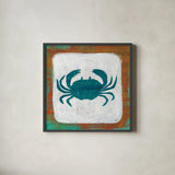 Ahoy V Red Blue by Melissa Averinos. Shown in a sleek black glass frame for a contemporary gallery look. Available as an archival giclee rolled canvas, fine art paper, or poster print. SKU 27698a.