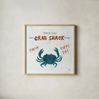 Ahoy X Square by Melissa Averinos. Shown in a natural wood glass frame for a timeless modern aesthetic. Available as an archival giclee rolled canvas, fine art paper, or poster print. SKU 32113a.