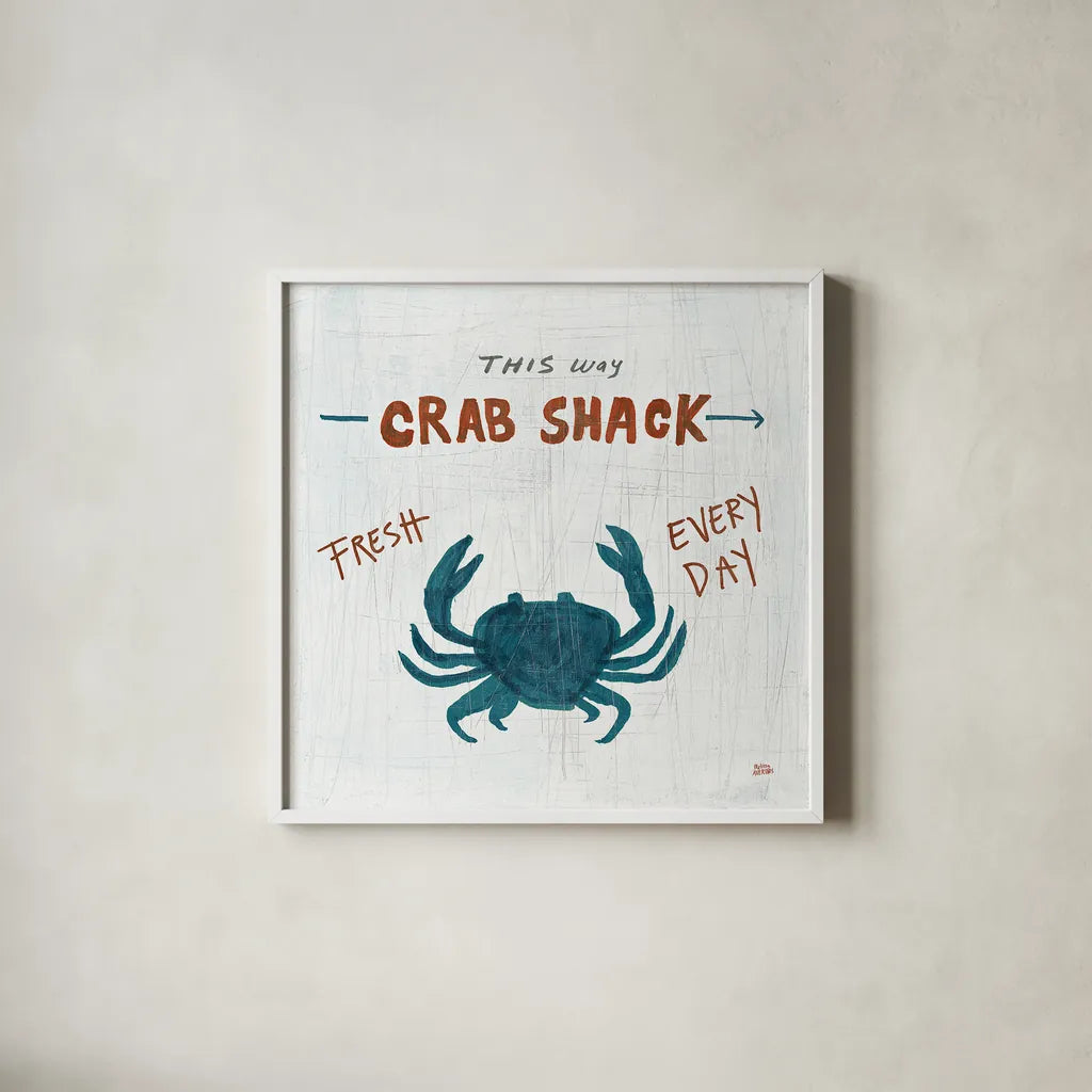 Ahoy X Square by Melissa Averinos. Shown in a crisp white glass frame for a clean and minimalist style. Available as an archival giclee rolled canvas, fine art paper, or poster print. SKU 32113a.