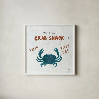 Ahoy X Square by Melissa Averinos. Shown in a crisp white glass frame for a clean and minimalist style. Available as an archival giclee rolled canvas, fine art paper, or poster print. SKU 32113a.