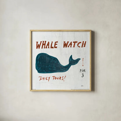 Ahoy XI by Melissa Averinos. Shown in a natural wood glass frame for a timeless modern aesthetic. Available as an archival giclee rolled canvas, fine art paper, or poster print. SKU 27706a.