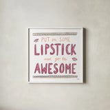 Awesome Lipstick by Melissa Averinos. Shown in a crisp white glass frame for a clean and minimalist style. Available as an archival giclee rolled canvas, fine art paper, or poster print. SKU 59172a.