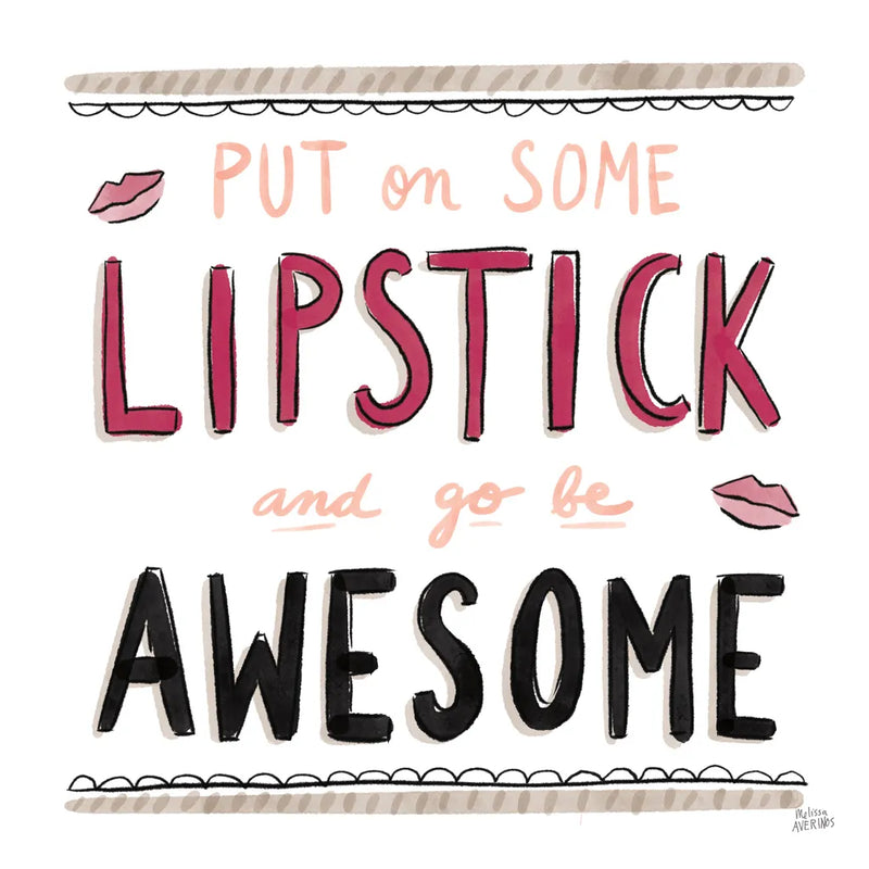 Awesome Lipstick Black by Melissa Averinos. SKU 61829a. Archival Giclee Fine art print for wall decor.