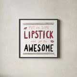 Awesome Lipstick Black by Melissa Averinos. Shown in a sleek black glass frame for a contemporary gallery look. Available as an archival giclee rolled canvas, fine art paper, or poster print. SKU 61829a.