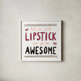 Awesome Lipstick Black by Melissa Averinos. Shown in a crisp white glass frame for a clean and minimalist style. Available as an archival giclee rolled canvas, fine art paper, or poster print. SKU 61829a.