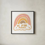 Be Kind Today by Melissa Averinos. Shown in a sleek black glass frame for a contemporary gallery look. Available as an archival giclee rolled canvas, fine art paper, or poster print. SKU 59983a.