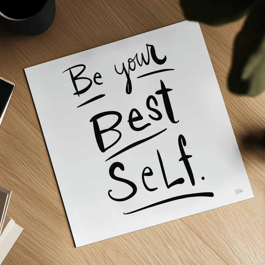 Be Your Best Self by Melissa Averinos. Shown as a detailed flat fine art print, highlighting archival giclee quality. Available as an archival giclee rolled canvas, fine art paper, or poster print. SKU 64425a.