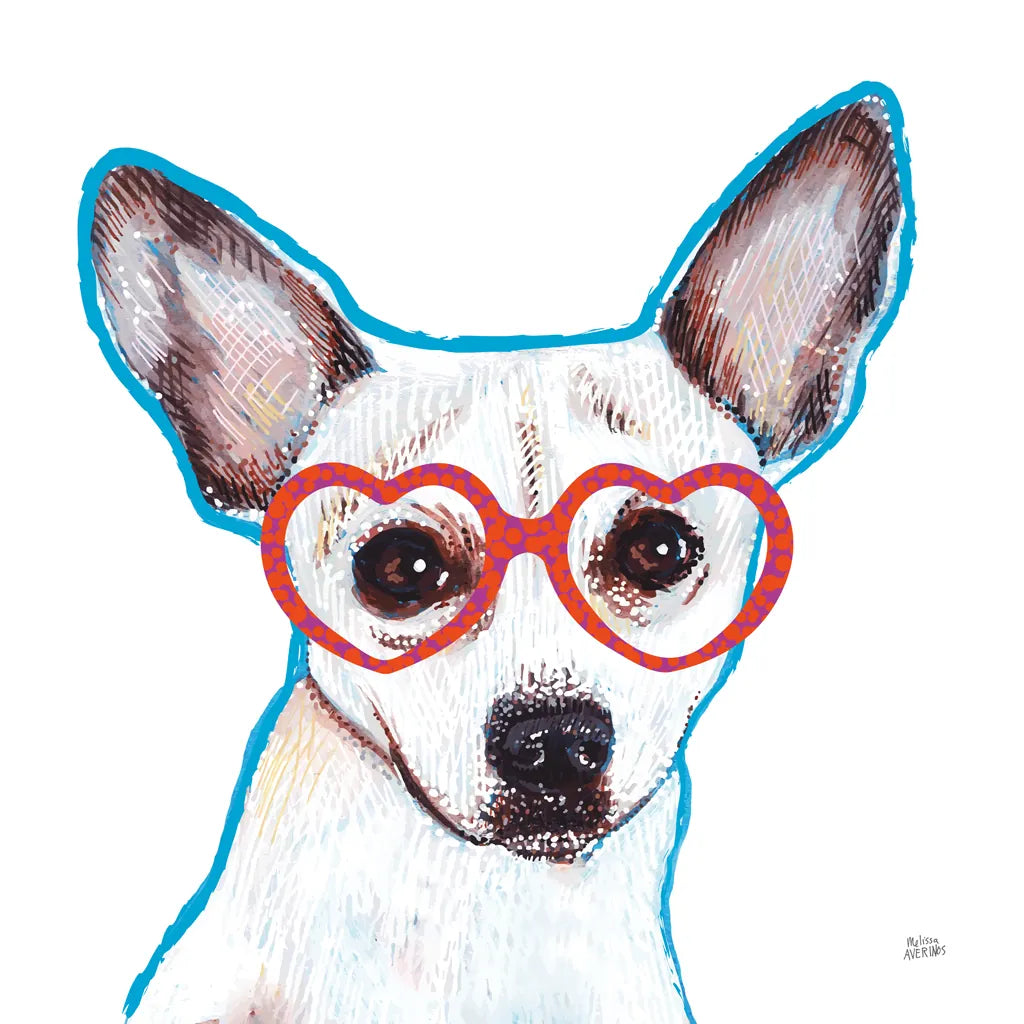Bespectacled Pet I by Melissa Averinos. SKU 54787a. Archival Giclee Fine art print for wall decor.