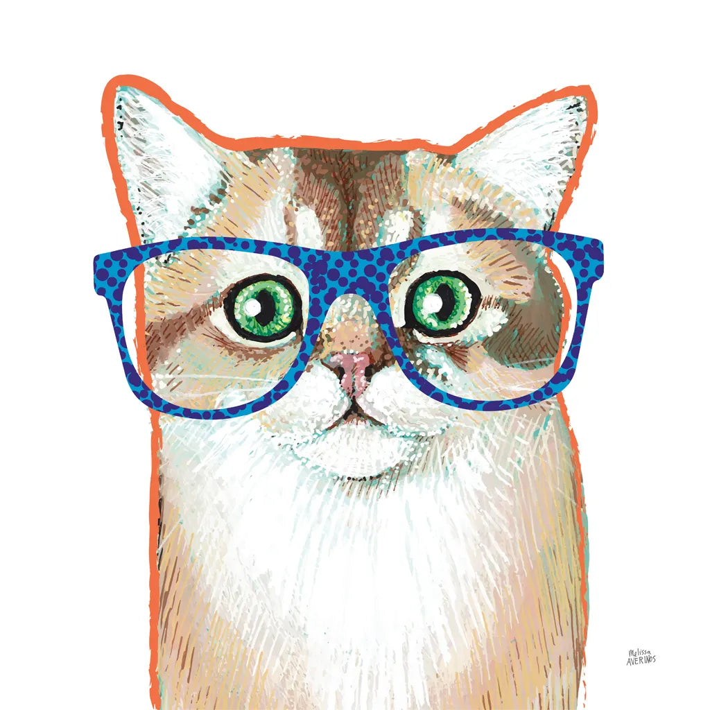 Bespectacled Pet II by Melissa Averinos. SKU 54788a. Archival Giclee Fine art print for wall decor.