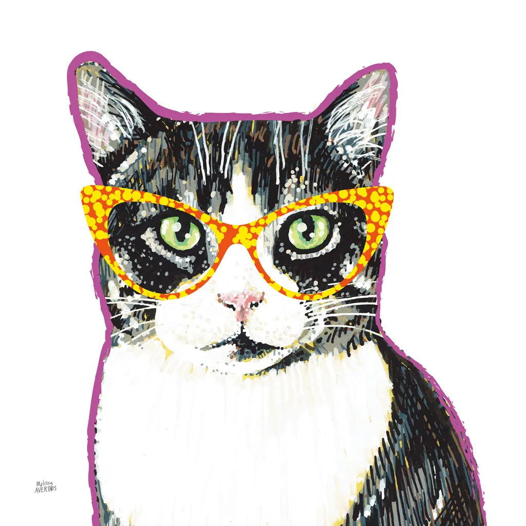 Bespectacled Pet III by Melissa Averinos. SKU 54789a. Archival Giclee Fine art print for wall decor.