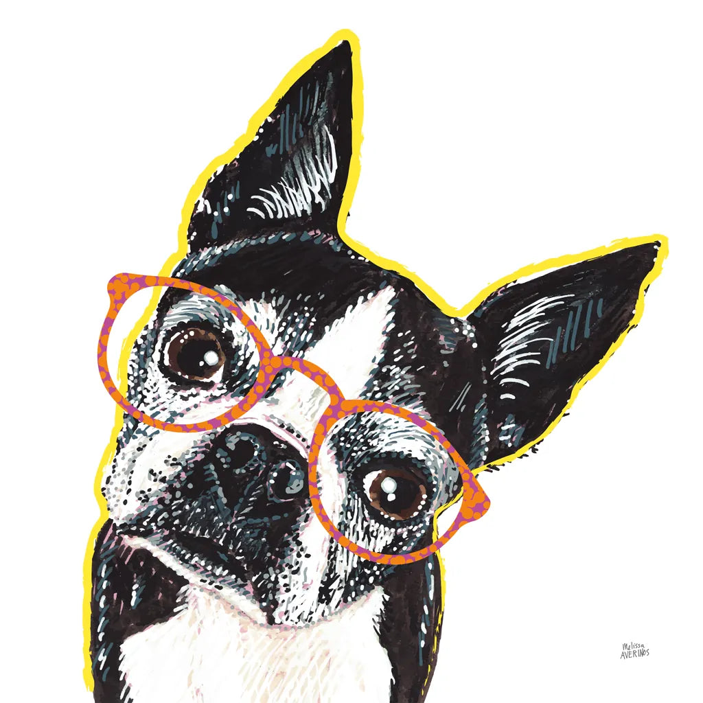 Bespectacled Pet IV by Melissa Averinos. SKU 54790a. Archival Giclee Fine art print for wall decor.