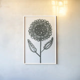 Bloom Town I by Melissa Averinos. shown as a paper print in a white frame. Available as a archival giclee rolled canvas, fine art paper, or poster print. SKU 34012h.