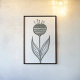 Bloom Town II by Melissa Averinos. shown as a paper print in a black flame. Available as a archival giclee rolled canvas, fine art paper, or poster print. SKU 34013h.