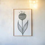Bloom Town II by Melissa Averinos. shown as a paper print in a natural frame. Available as a archival giclee rolled canvas, fine art paper, or poster print. SKU 34013h.