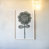 Bloom Town III by Melissa Averinos. shown as a paper print in a white frame. Available as a archival giclee rolled canvas, fine art paper, or poster print. SKU 34014h.