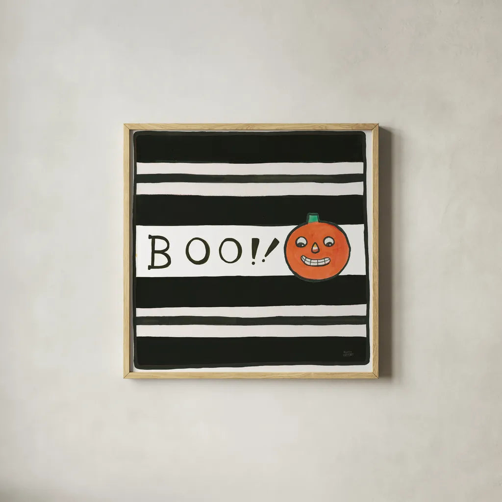 Boo by Melissa Averinos. Shown in a natural wood glass frame for a timeless modern aesthetic. Available as an archival giclee rolled canvas, fine art paper, or poster print. SKU 57876a.