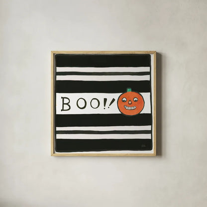 Boo by Melissa Averinos. Shown in a natural wood glass frame for a timeless modern aesthetic. Available as an archival giclee rolled canvas, fine art paper, or poster print. SKU 57876a.