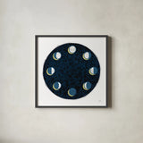 Celestial Map by Melissa Averinos. Shown in a sleek black glass frame for a contemporary gallery look. Available as an archival giclee rolled canvas, fine art paper, or poster print. SKU 65379a.