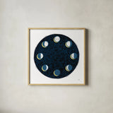 Celestial Map by Melissa Averinos. Shown in a natural wood glass frame for a timeless modern aesthetic. Available as an archival giclee rolled canvas, fine art paper, or poster print. SKU 65379a.