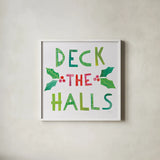 Christmas Collage II by Melissa Averinos. Shown in a crisp white glass frame for a clean and minimalist style. Available as an archival giclee rolled canvas, fine art paper, or poster print. SKU 33136a.