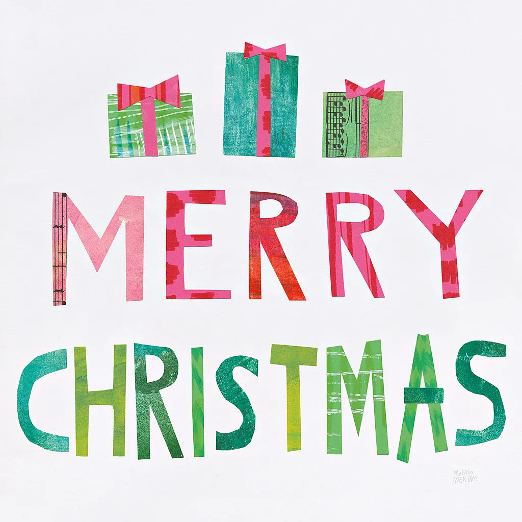 Christmas Collage III by Melissa Averinos. SKU 33137a. Archival Giclee Fine art print for wall decor.