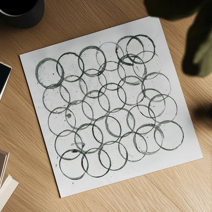 Circle Element 2 by Melissa Averinos. Shown as a detailed flat fine art print, highlighting archival giclee quality. Available as an archival giclee rolled canvas, fine art paper, or poster print. SKU 28959a.