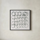 Circle Element 2 by Melissa Averinos. Shown in a sleek black glass frame for a contemporary gallery look. Available as an archival giclee rolled canvas, fine art paper, or poster print. SKU 28959a.