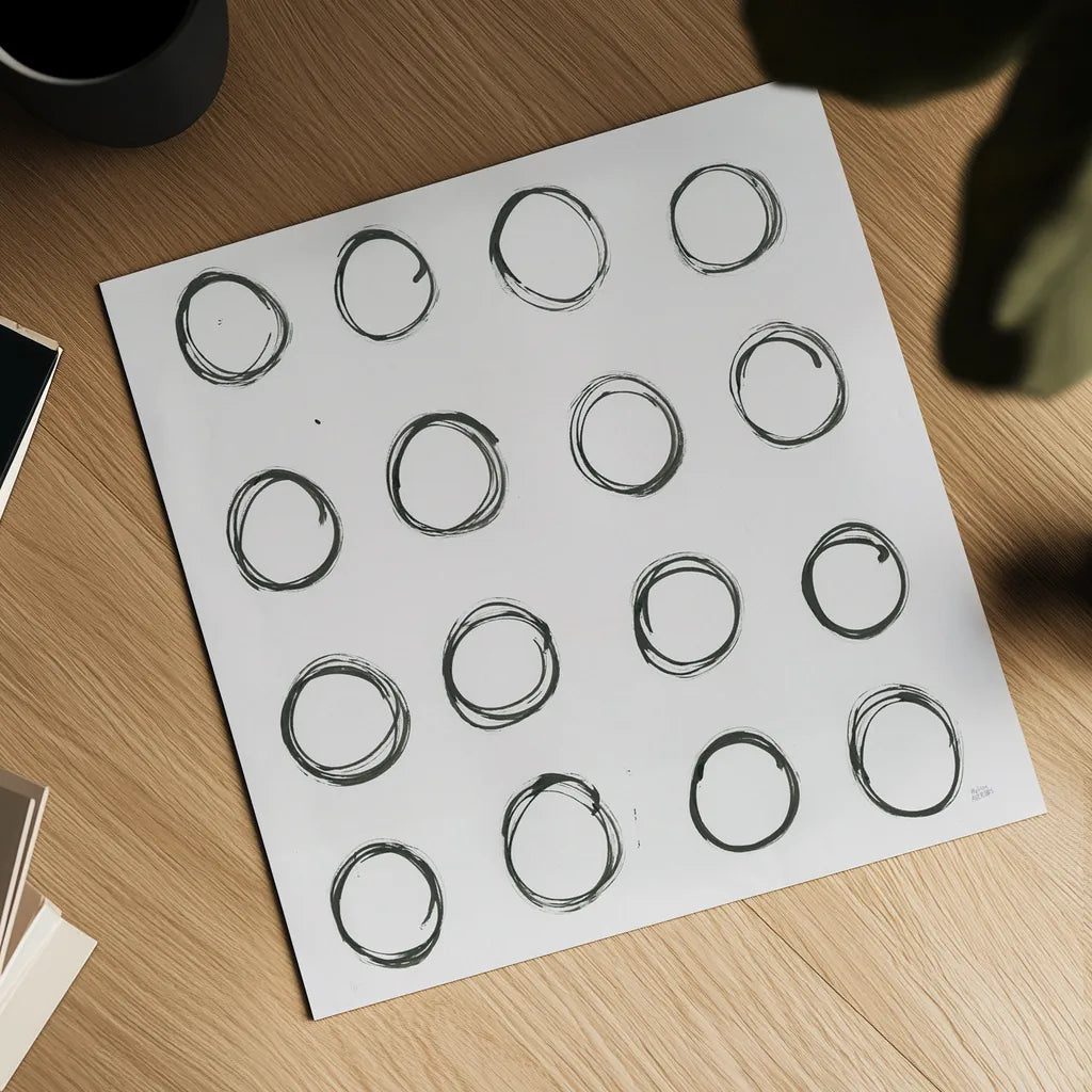 Circle Element 3 by Melissa Averinos. Shown as a detailed flat fine art print, highlighting archival giclee quality. Available as an archival giclee rolled canvas, fine art paper, or poster print. SKU 28960a.