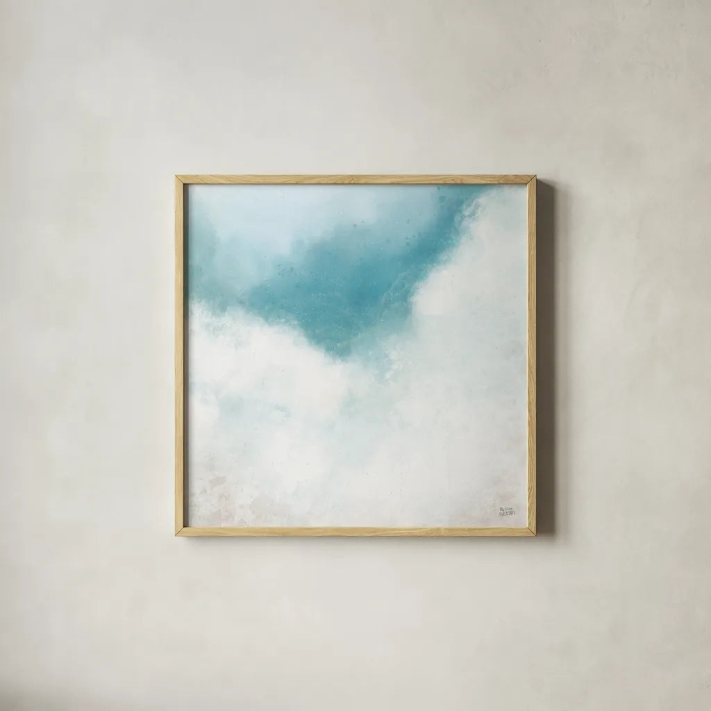 Cloudscape I by Melissa Averinos. Shown in a natural wood glass frame for a timeless modern aesthetic. Available as an archival giclee rolled canvas, fine art paper, or poster print. SKU 59176a.
