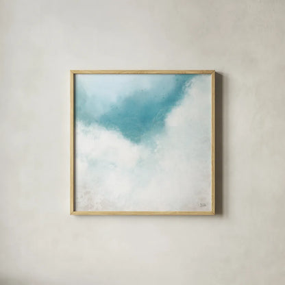 Cloudscape I by Melissa Averinos. Shown in a natural wood glass frame for a timeless modern aesthetic. Available as an archival giclee rolled canvas, fine art paper, or poster print. SKU 59176a.