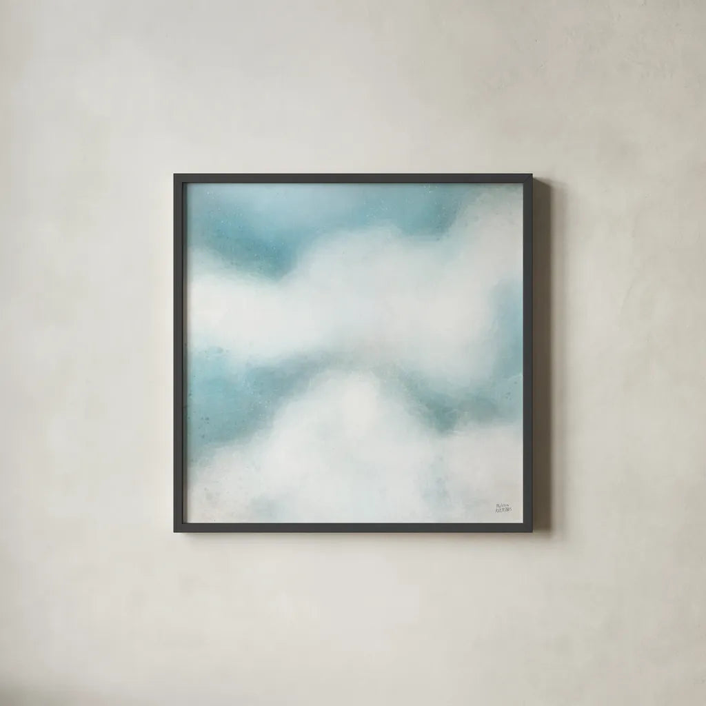 Cloudscape II by Melissa Averinos. Shown in a sleek black glass frame for a contemporary gallery look. Available as an archival giclee rolled canvas, fine art paper, or poster print. SKU 59177a.