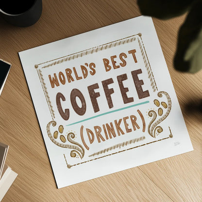 Coffee is Life II by Melissa Averinos. Shown as a detailed flat fine art print, highlighting archival giclee quality. Available as an archival giclee rolled canvas, fine art paper, or poster print. SKU 59974a.