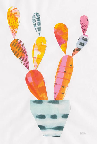 Collage Cactus IV by Melissa Averinos. SKU 23878h. Archival Giclee Fine art print for wall decor.