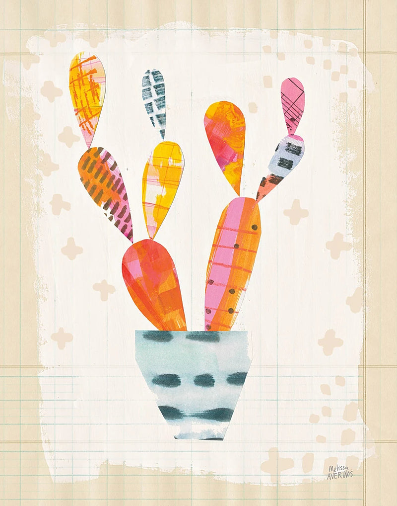 Collage Cactus IV on Graph Paper by Melissa Averinos