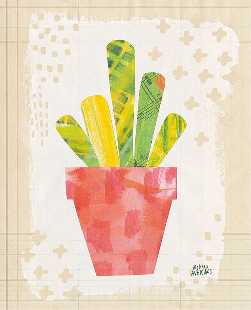Collage Cactus VI on Graph Paper by Melissa Averinos