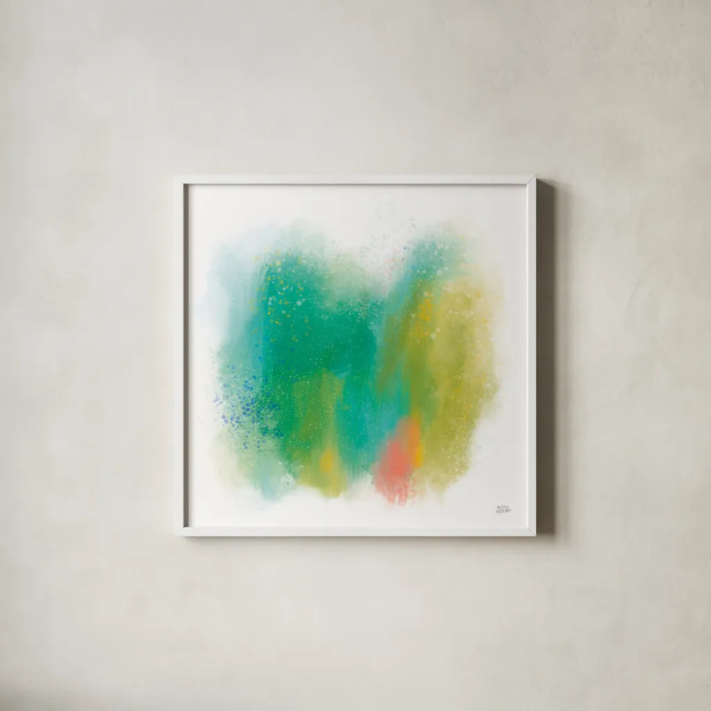Color Full by Melissa Averinos. Shown in a crisp white glass frame for a clean and minimalist style. Available as an archival giclee rolled canvas, fine art paper, or poster print. SKU 64435a.