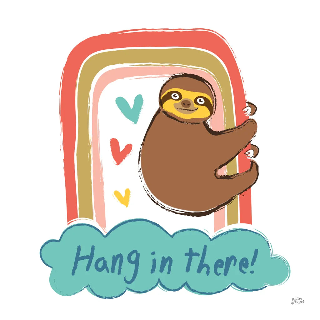 Colorful Sloth I v2 by Melissa Averinos. SKU 56791a. Archival Giclee Fine art print for wall decor.