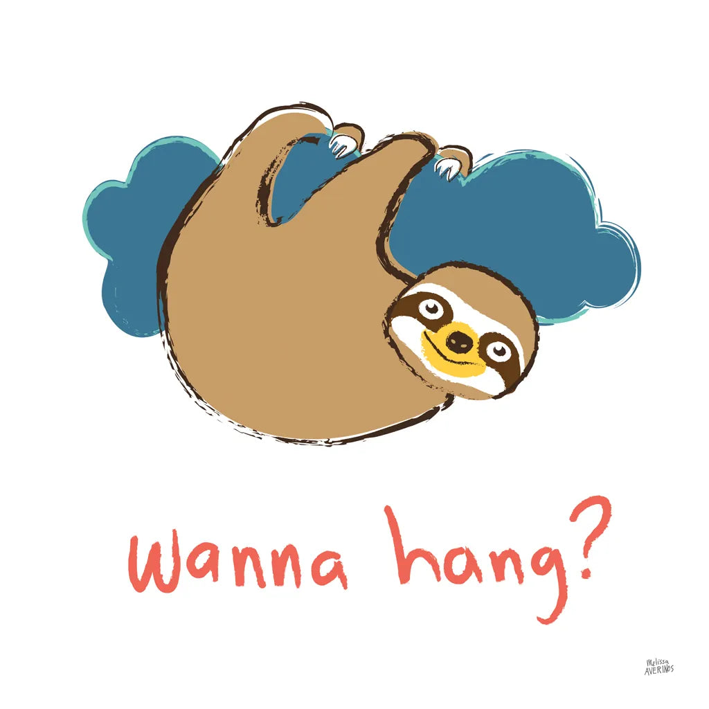 Colorful Sloth II v2 by Melissa Averinos. SKU 56792a. Archival Giclee Fine art print for wall decor.