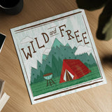 Comfy Camping V by Melissa Averinos. Shown as a detailed flat fine art print, highlighting archival giclee quality. Available as an archival giclee rolled canvas, fine art paper, or poster print. SKU 59741a.