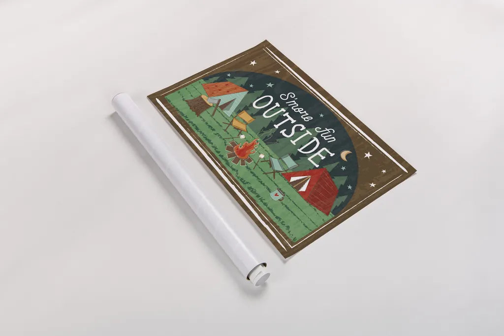 Comfy Camping VII by Melissa Averinos. shown as a rolled paper print. Available as archival giclee rolled canvas, fine art paper, or poster print. SKU 59743i.