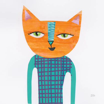Cool Cats II by Melissa Averinos. SKU 32894a. Archival Giclee Fine art print for wall decor.