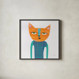 Cool Cats II by Melissa Averinos. Shown in a sleek black glass frame for a contemporary gallery look. Available as an archival giclee rolled canvas, fine art paper, or poster print. SKU 32894a.