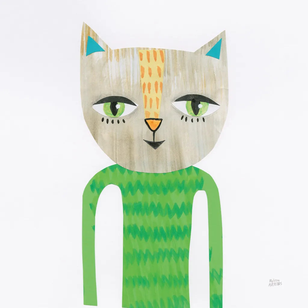 Cool Cats III by Melissa Averinos. SKU 32895a. Archival Giclee Fine art print for wall decor.