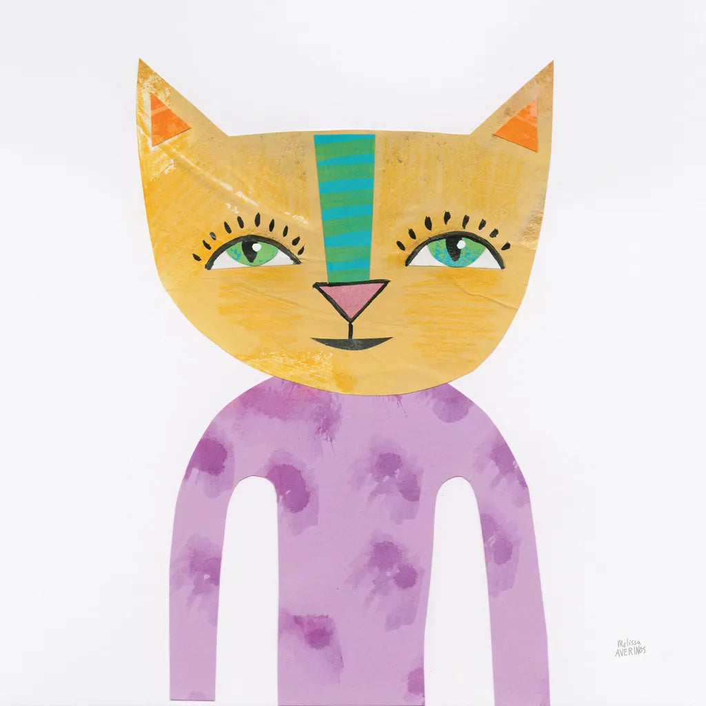 Cool Cats IV by Melissa Averinos. SKU 32896a. Archival Giclee Fine art print for wall decor.