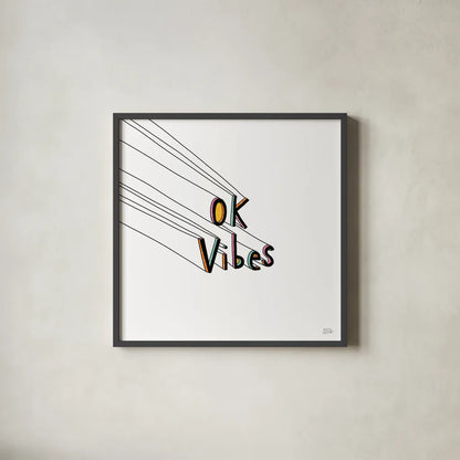 Cool Saying I by Melissa Averinos. Shown in a sleek black glass frame for a contemporary gallery look. Available as an archival giclee rolled canvas, fine art paper, or poster print. SKU 59170a.