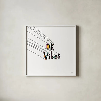 Cool Saying I by Melissa Averinos. Shown in a crisp white glass frame for a clean and minimalist style. Available as an archival giclee rolled canvas, fine art paper, or poster print. SKU 59170a.